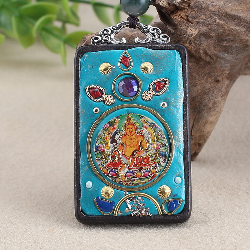 Ethnic Style Hand-Made Thangka Ebony Pendant