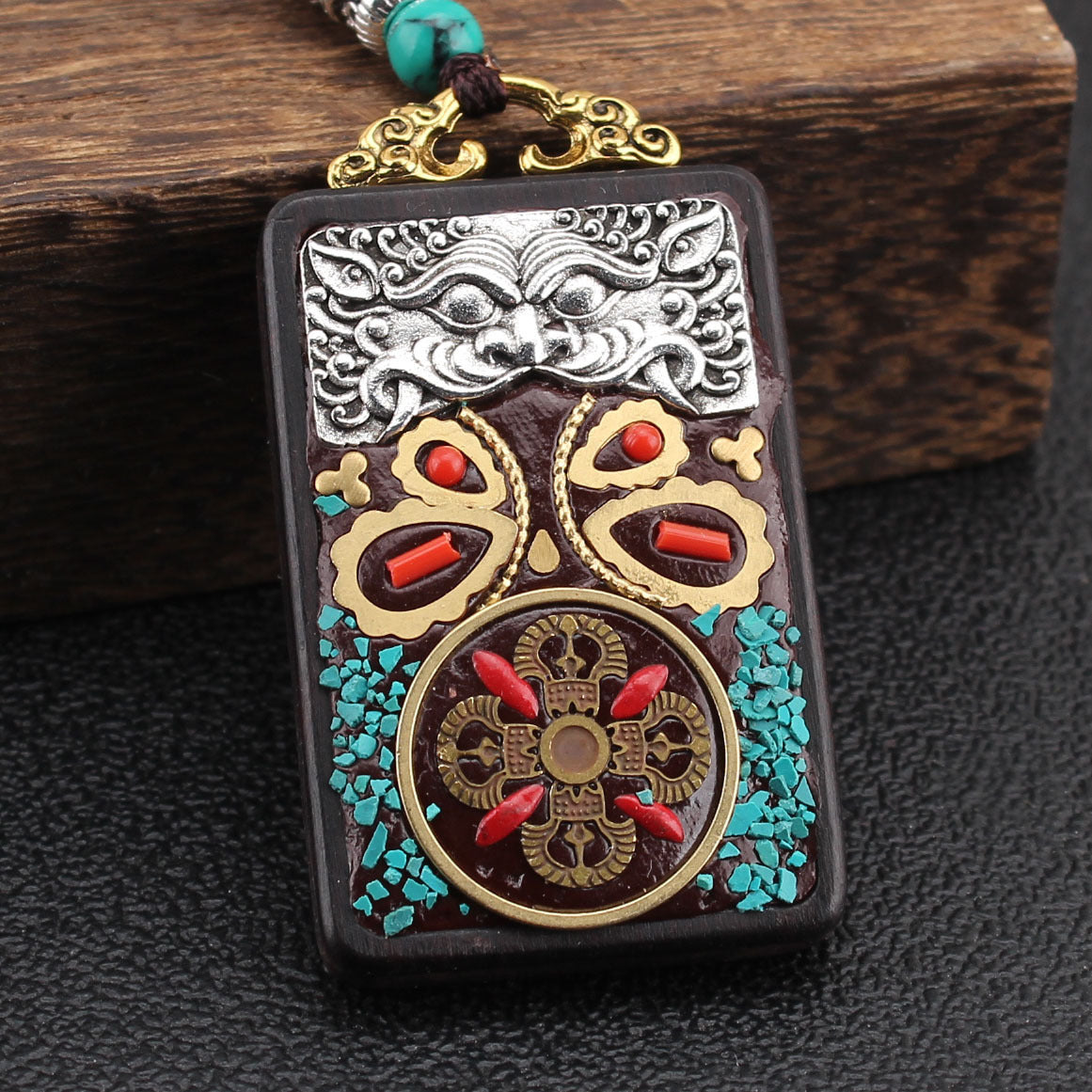 Ethnic Style Hand-Made Thangka Ebony Pendant