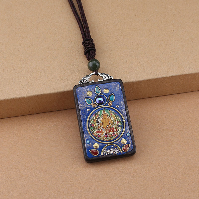 Ethnic Style Hand-Made Thangka Ebony Pendant