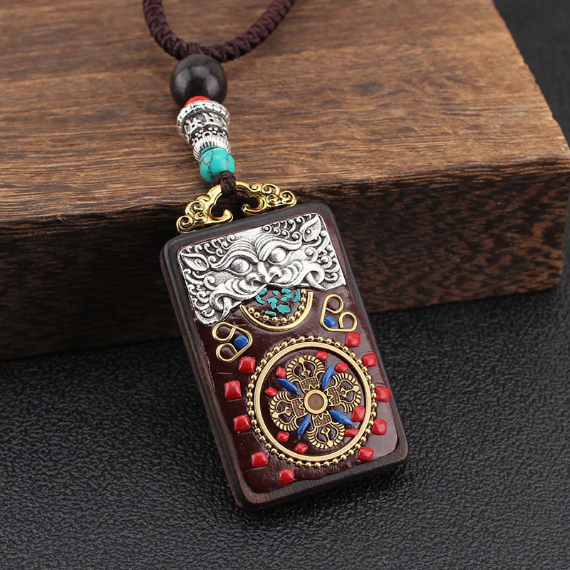 Ethnic Style Hand-Made Thangka Ebony Pendant