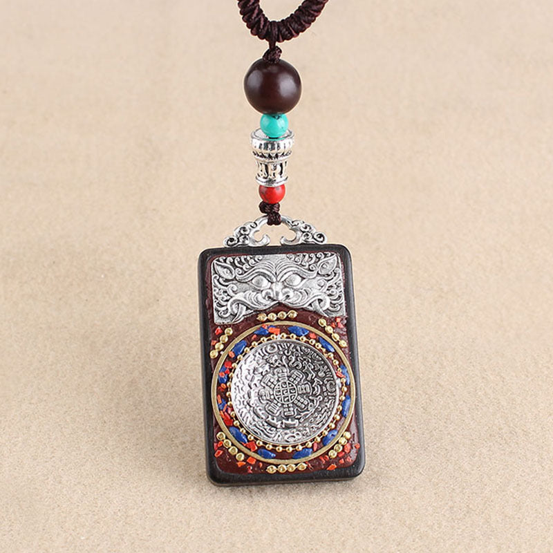 Ethnic Style Hand-Made Thangka Ebony Pendant