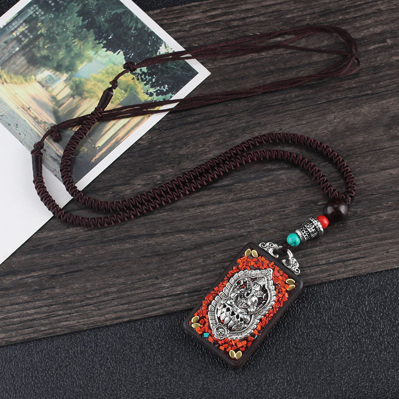 Ethnic Style Hand-Made Thangka Ebony Pendant