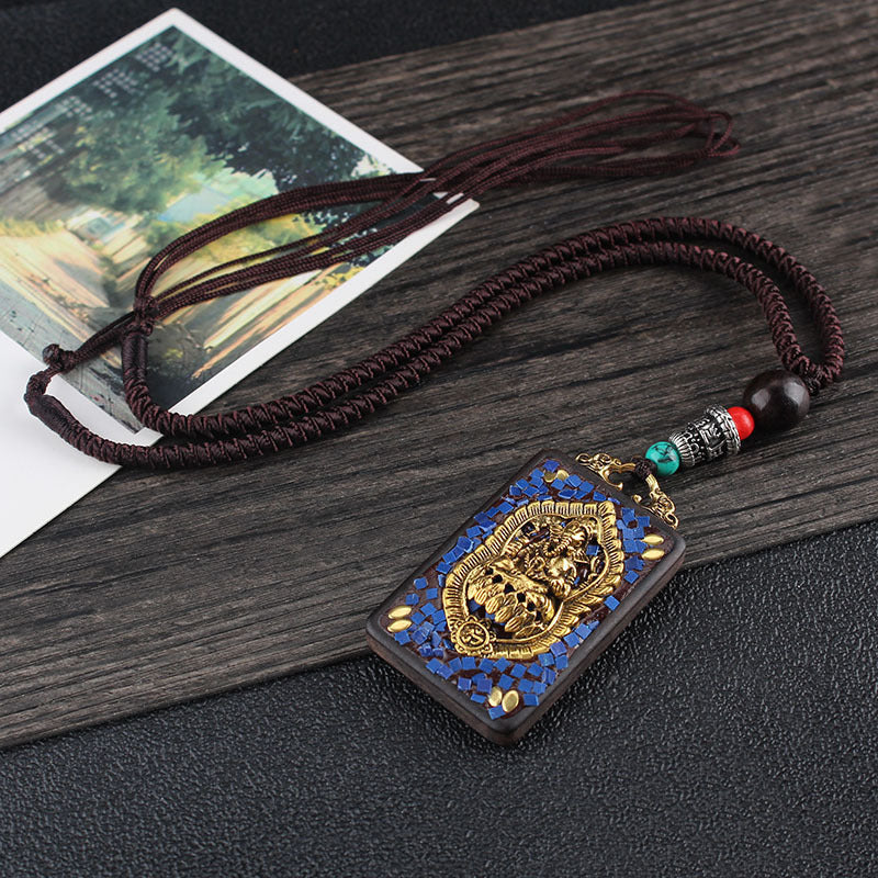 Ethnic Style Hand-Made Thangka Ebony Pendant