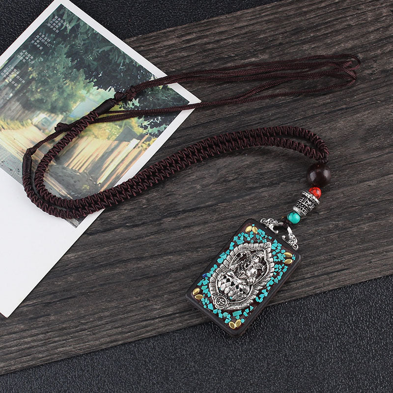 Ethnic Style Hand-Made Thangka Ebony Pendant