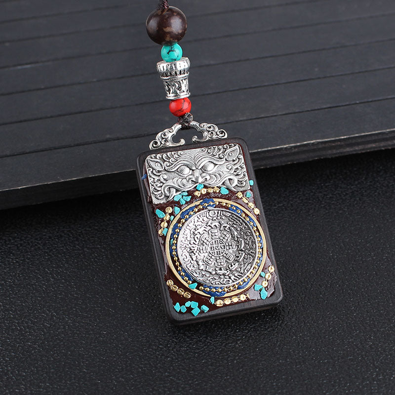 Ethnic Style Hand-Made Thangka Ebony Pendant