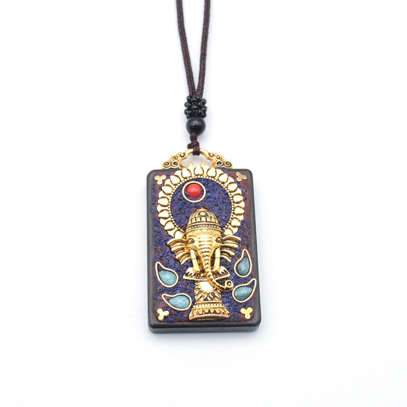 Tibetan Thangka Vintage Necklace Blackwood