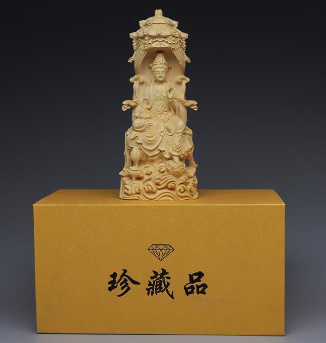 Guanyin Boxwood Pagoda Guanyin Ornaments Buddhist Writing Handicrafts