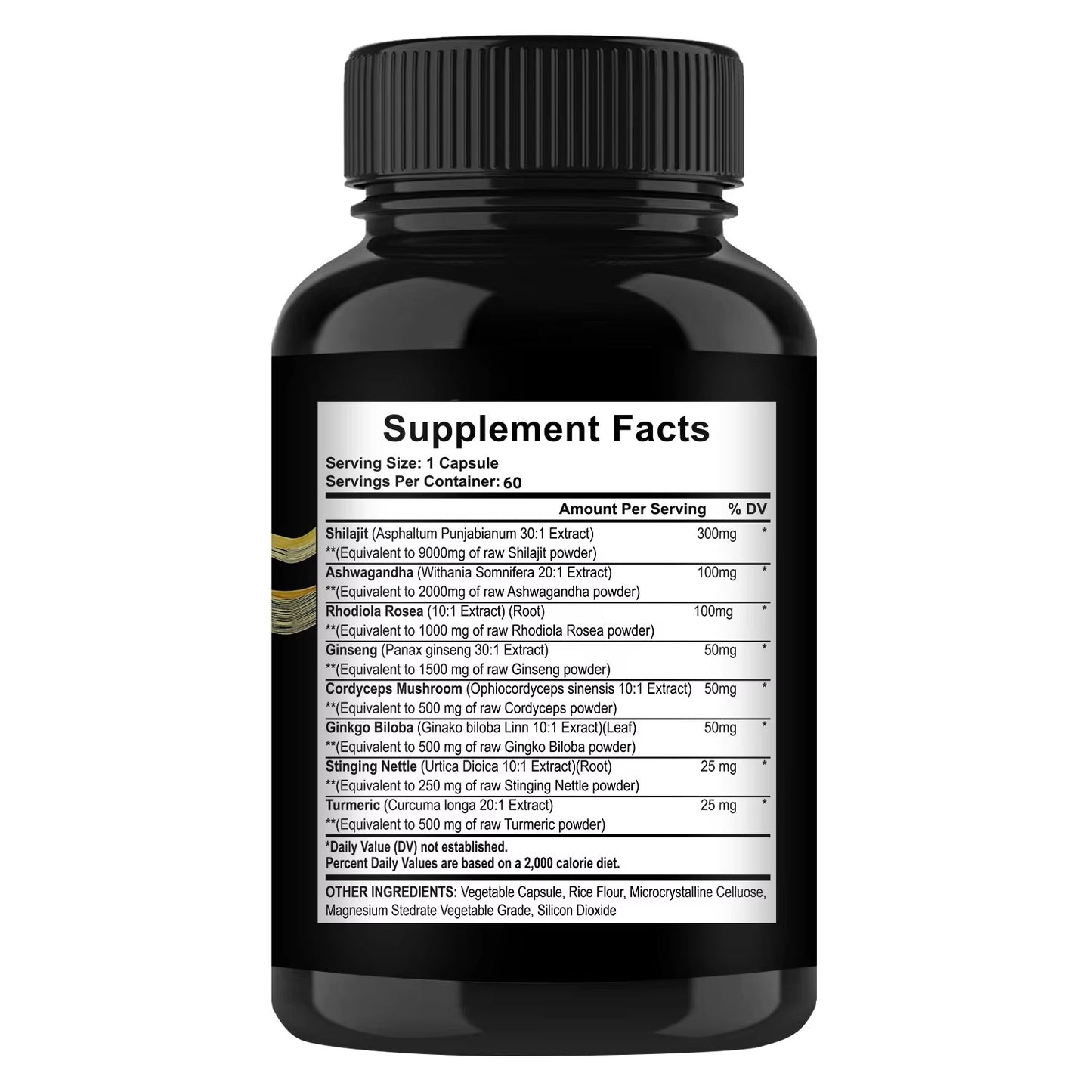 Shilajit Capsules Ashwagandha Extra Strength Dietary Supplement 60 Capsules*Shipping to US only