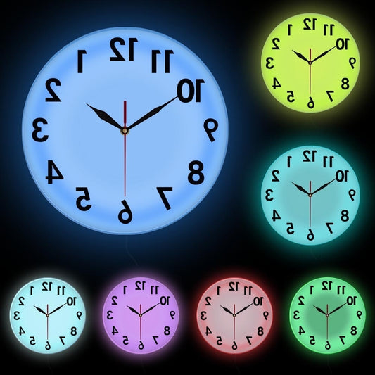 LED Light White Frame Halloween Home Decorative Wall Clock