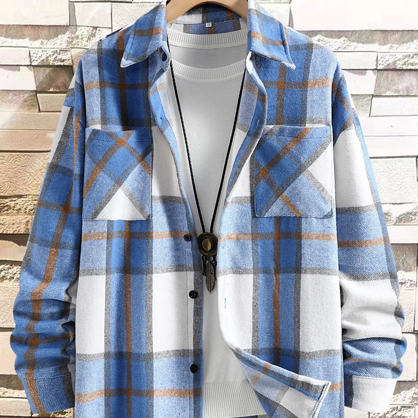 Men's Autumn And Winter Plaid Coat Shirt