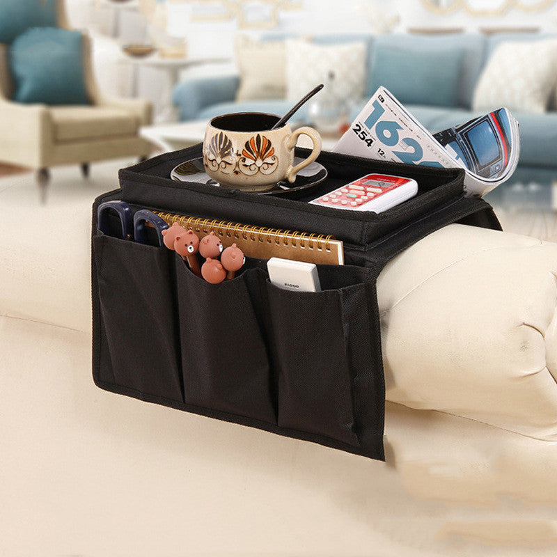 Living Room Lazy Sofa Handrail Storage Hanging Bag Foldable Sundries Snack Mobile Phone Water Cup Rack Tray