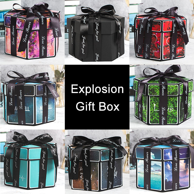 Surprise Explosion Box DIY Handmade Scrapbook Photo Album Gift Box for Valentine Gift