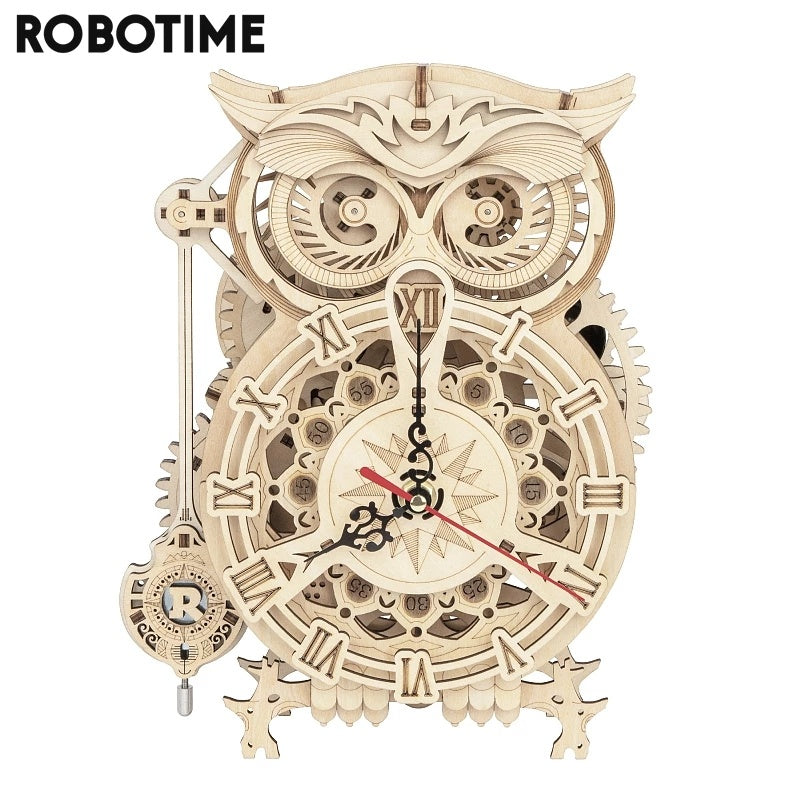 Robotime Rokr Creative DIY Toys 3D Owl Wooden Clock Building Block Kits For Children Christmas Gifts Home Decoration LK503*Shipping to Germany only