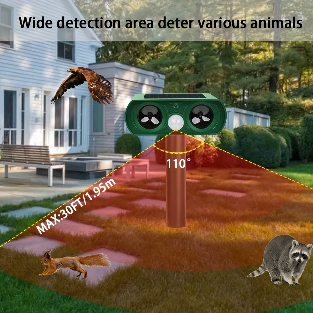 Animal Repellent, Solar Motion Sensor, Outdoor Farm, Garden, Courtyard Solar Power Ultrasonic Animal Repeller Pest Repellent Dog Cat Deer Raccoon*Shipping to US only