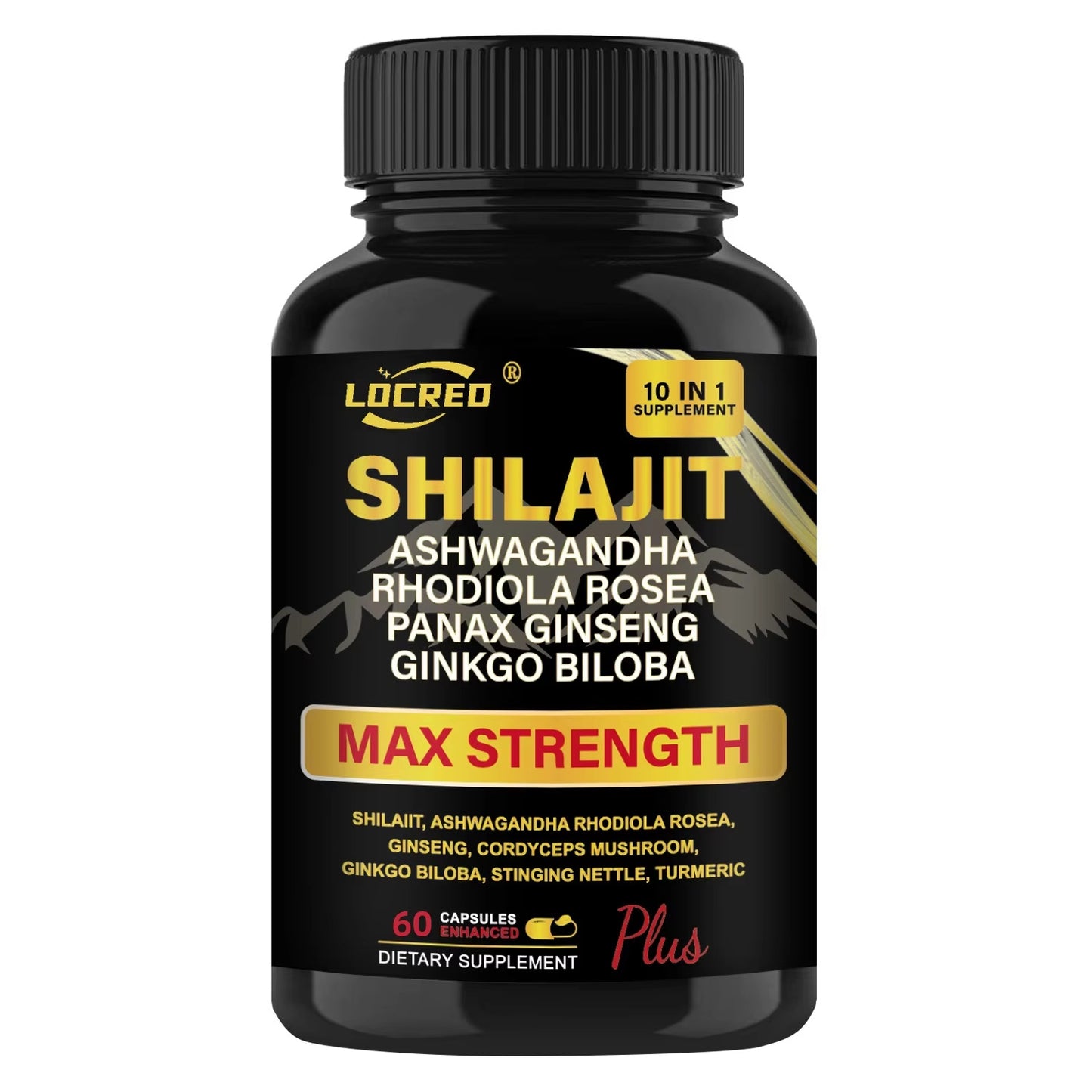 Shilajit Capsules Ashwagandha Extra Strength Dietary Supplement 60 Capsules*Shipping to US only