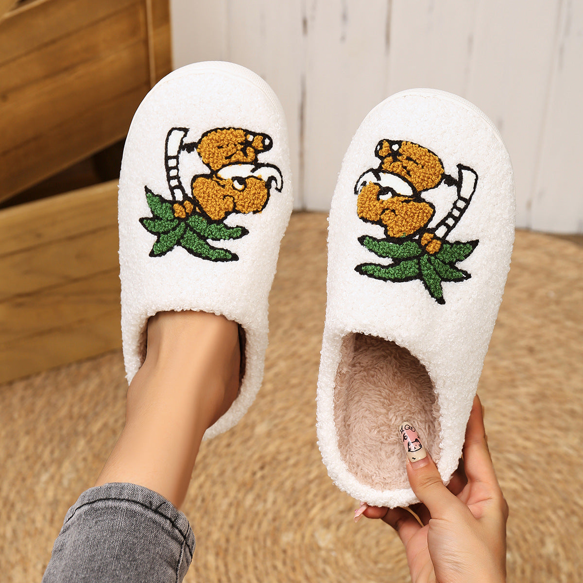 Cartoon Elephant Home Slippers Flat Non-slip Men And Women