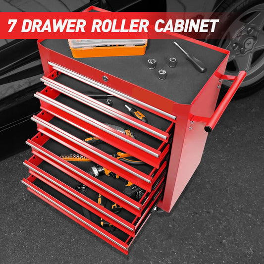 Rolling Tool Chest With 7 Drawer Tool Box With Wheels Multifunctional Tool Cart Mechanic Tool Storage Cabinet For Garage, Warehouse, Workshop, Repair Shop*Shipping to US only