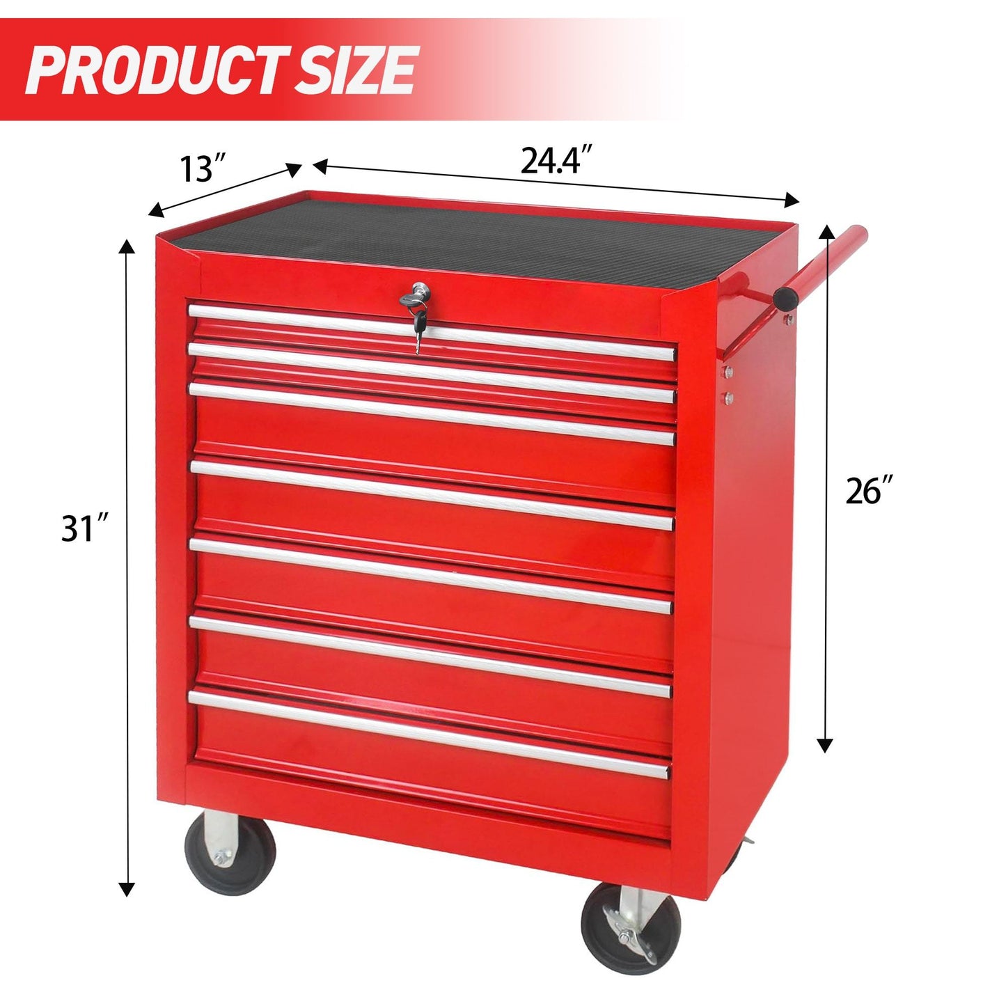 Rolling Tool Chest With 7 Drawer Tool Box With Wheels Multifunctional Tool Cart Mechanic Tool Storage Cabinet For Garage, Warehouse, Workshop, Repair Shop*Shipping to US only