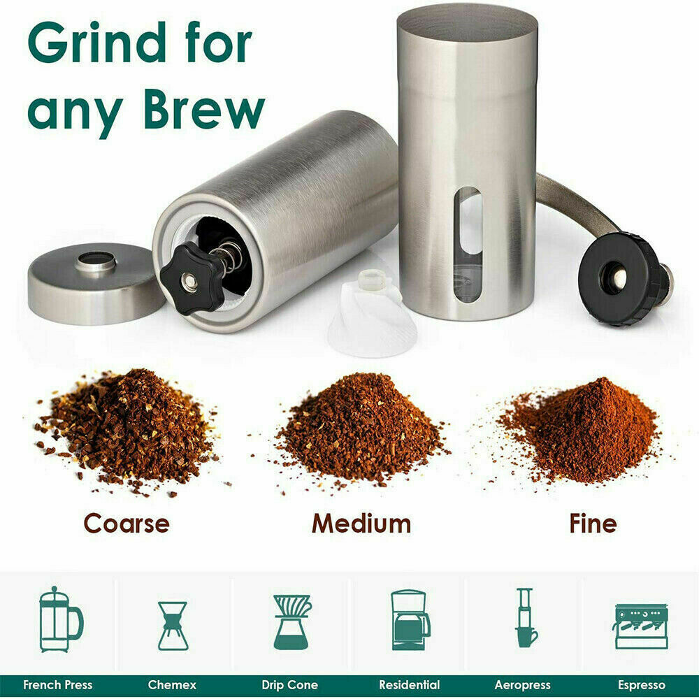 Hand Crank Pepper Conical Burr Grinder Coffee Beans Mill Muller Stainless Steel*Shipping to Germany only