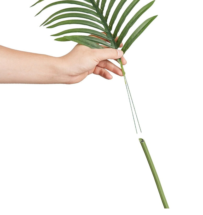 Artificial Gold Cane Palm Tree, 6.5 FT Tall Faux Plant, PE Material & Anti-Tip Tilt Protection Low-Maintenance Plant, Lifelike Green Fake Tree For Home Office Warehouse Decor Indoor Outdoor*Shipping to US only