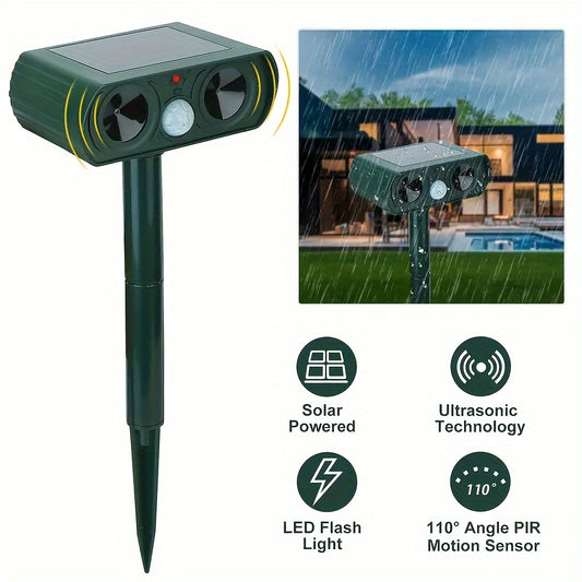 Animal Repellent, Solar Motion Sensor, Outdoor Farm, Garden, Courtyard Solar Power Ultrasonic Animal Repeller Pest Repellent Dog Cat Deer Raccoon*Shipping to US only