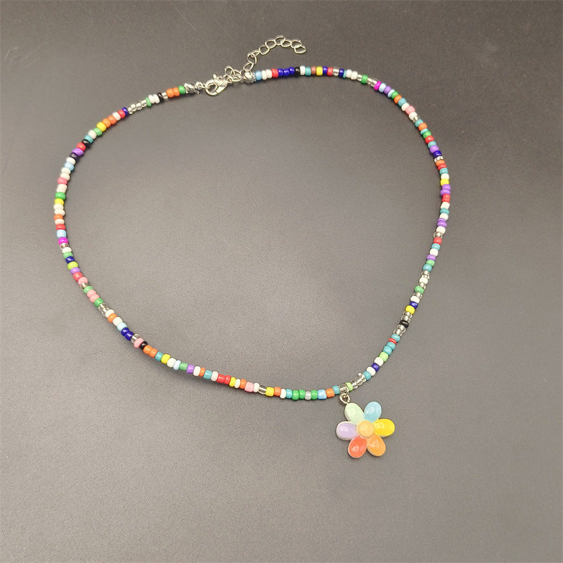 Childlike Cartoon Cute Children's Rainbow Love Clavicle Chain Dopamine Necklace