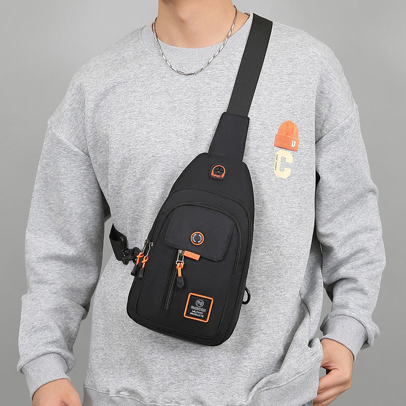 Bolso de pecho multifuncional para hombre nueva moda todo fósforo