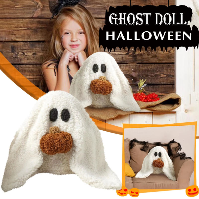 Nuevo Gus el fantasma con almohada de calabaza calabaza de Halloween muñeco de fantasmas cojín de felpa accesorios para el hogar regalos